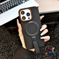 Ốp Điện Thoại Chống Sốc Từ Tính Siêu Mỏng Cao Cấp 2025 Cho iPhone 16 15 14 13 12 Pro Max Vỏ Cứng Thân Thiện Với Da Sang Trọng Có Chân Đế Dây Đeo Cổ Tay