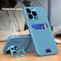 Ốp điện thoại có giá đỡ máy ảnh và ngăn đựng thẻ cho iPhone