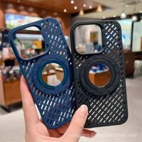 Ốp điện thoại có giá đỡ từ tính tản nhiệt rỗng cho iPhone 11 12 13 14 15 16 16 Pro Max 15 Plus 14 Pro 13 Pro Max 12 Pro 11 Pro Max, ốp bảo vệ điện thoại rỗng thoáng khí chống rơi mùa hè