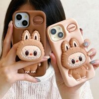 Ốp Điện Thoại Có Thể Thu Vào 3D LaBuBu Dễ Thương Cho IPhone 11 16 15 14 12 13 Pro Max 16plus Ốp lưng Silicon Mềm Chống Sốc