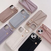 Ốp Điện Thoại Công Viên Thẻ Thiết Kế Slanting Thời Trang Cho IPhone 11 Pro Max 14 13 12 Pro Max Bảo Vệ Tốt Họa Tiết Lichee Vỏ Lưng Cứng Chống Trầy Xước Có Vòng Vàng Giá Đỡ Dây Đeo Cổ Tay