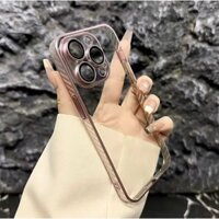 Ốp Điện Thoại Cứng Bằng Sợi Carbon Trong Suốt Sang Trọng Cho iPhone 15 14 Pro Max 13 12 11 Plus Vỏ Chống Sốc Bảo Vệ Phim Ống Kính Bao Gồm Tất Cả Ốp Lưng PC