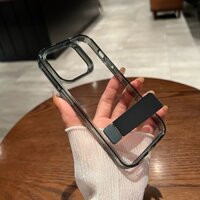 Ốp Điện Thoại Cứng Trong Suốt Có Giá Đỡ Kim Loại Chống Rơi Cho iPhone11 14 pro max 13 pro max 12 pro max