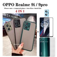 Ốp Điện Thoại Cường Lực 4 Trong 1 Có Miếng Dán Mặt Lưng Bảo Vệ Camera Cho Realme 9 Pro/9 Pro+ 9i 8i 8pro