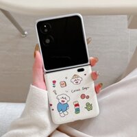 Ốp điện thoại da chó hoạt hình cho Motorola Moto Razr 50 Ultra