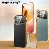 Ốp Điện Thoại Da Có Cửa Sổ Bảo Vệ Camera Cho iPhone 13 14 Pro Max