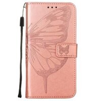 Ốp điện thoại da dạng ví dập nổi hình bướm có giá đỡ cho Oppo Reno6 Pro  5G Realme 5 6i Find X2 Lite Find X2 Neo - Pink,Reno6 Pro 5G
