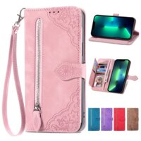 Ốp Điện Thoại Da Dạng Ví Nắp Lật Có Khóa Kéo Và Giá Đỡ Cao Cấp Cho Samsung Galaxy Note 20 S21 S20 FE Ultra Plus