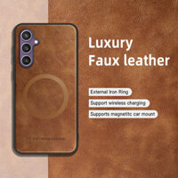 Ốp Điện Thoại Da Fuax Cho Samsung Galaxy S25 Plus S23 S24 FE S22 S21 S20 Note 10 20 Ultra Cover