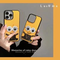 Ốp Điện Thoại Da In Hình Minions Kèm Ngăn Đựng Thẻ Chống Rơi Cho iphone 14 13 Pro Max 11 12 Pro Max XSMax 14 plus