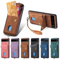 Ốp Điện Thoại Da Kèm Ngăn Đựng Thẻ Chống Sốc Cho google pixel 8 7 6 pro 7a 6a 8pro 7pro pixel8 pixel8pro 2023