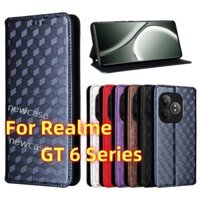 Ốp Điện Thoại Da Lật Cho Realme GT 6 6T Neo6 Neo6SE 5G 2024 GT6 Real Me GT6T Vỏ Giá Đỡ Từ Tính Ốp Lưng Chống Sốc