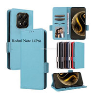 Ốp Điện Thoại Da Lật Ví Sang Trọng Cho Xiaomi Redmi Note 14Pro 14ProPlus Note14Pro 5G 2025 Vỏ Từ Khe Cắm Thẻ Mềm Retro Kinh Doanh Chắc Chắn Ốp Lưng