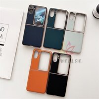 Ốp Điện Thoại Da Nắp Gập Khung Mạ Điện Sang Trọng Chống Sốc Cho OPPO Find N2