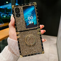 Ốp Điện Thoại Da Nắp Gập Lấp Lánh Chống Sốc Cho OPPO Find N2