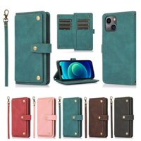 Ốp Điện Thoại Da PU Có Dây Đeo Tay Sang Trọng Cho iPhone 13 12 11 14 Pro Max 11 12 13 14 Plus
