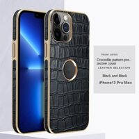 Ốp Điện Thoại Da pu Mạ Cá Sấu Chống Rơi Cho iphone15 14 13 12 pro max 11