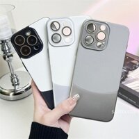 Ốp Điện Thoại Da Sang Trọng 2 Trong 1 Màu Sắc Tương Phản Cho Iphone 15 14 Plus 13 12 Pro Max 11 Ống Kính Pha Lê Bao Gồm Tất Cả Bảo Vệ Mặt Sau PC Cứng