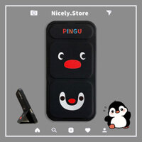 Ốp Điện Thoại Da TPU Mềm Hình Chim Cánh Cụt Dễ Thương Ngộ nghĩnh Tương Thích Cho IPhone 16 15 Pro Max 14 13 12 11 15promax Gấp Đứng Chống Sốc Ốp Lưng Vỏ