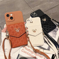 Ốp Điện Thoại Dây Đeo Ngang Thời Trang Cho IPhone 16 15 14 13 12 11 Pro Max Xs Max Xr 6 7 Plus 7plus Giá Đỡ Thẻ Bìa Mềm