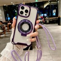 Ốp Điện Thoại Dây Đeo Ngang Cho IPhone 15 14 Plus 13 12 MIni 11 Pro Max X XS XR 7 8 Plus Vòng Chống Sốc