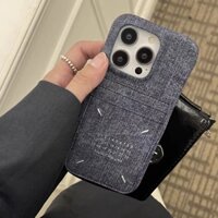Ốp Điện Thoại Denim Có Ngăn Đựng Thẻ Chống Sốc Cho iPhone15 Pro Ma11 12 13 14 Pro Max