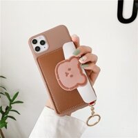 Ốp Điện Thoại Dẻo Kèm Ví Tiền Hình Gấu Dễ Thương Cho Iphone X Xs MAX Xr 6 6S 7 8 PLUS 11 12 13 PRO MAX 12 13 MINI