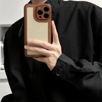 Ôp Điện Thoại Dẻo Phối Vải Phong Cách Cổ Điển Sang Trọng Cho iphone 14 11 12 13 pro max x xr xs max 7 8 plus