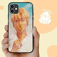 Ốp điện thoại đẹp BTS RM and flower cho iPhone13promaxXS XR nữ 8plus mềm 7Plus X XR Xs Max 6 6s OK-BLUBTS0399