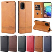 Ốp điện thoại folio Samsung Galaxy A12 A22 A32 A42 A52 A72 A01 A11 A21 A31 A41 A51 A71 M31 M12 Sang Trọng Da PU Lật Ví Khe Cắm Thẻ Silicon Mềm TPU Vỏ Điện Thoại Giá Đỡ