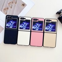 Ốp điện thoại gấp da sang trọng cho Samsung Z Flip 3 4 Z3 Z4 Z5 Vỏ bảo vệ chống sốc cứng cho Samsung Z Flip 5