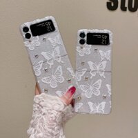 Ốp điện thoại gấp kim cương lấp lánh Bling Butterfly cho Samsung Z Flip 3 4 5 Vỏ sáng bóng cho Samsung Z Flip 3 / 4 / 5