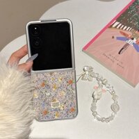 Ốp điện thoại gập thỏ lấp lánh viền bạc cho ốp lưng Xiaomi Mix Flip