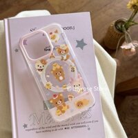 Ốp Điện Thoại Gấu Kuma Cho iPhone 16 15 14 13 12 Pro Max iPhone Case 16Pro 15Pro Có Giá Đỡ Từ Tính Màu Hồng Dễ Thương