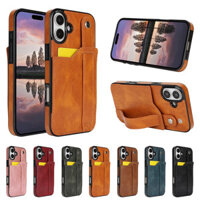 Ốp điện thoại giả da cao cấp cho Apple iPhone 13 12 11 Pro Max XR 8 7 Plus SE3 SE 2022 2020 Thiết kế chống trộm RFID Vỏ lưu trữ thẻ bảo mật