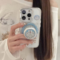 Ốp điện thoại giá đỡ từ tính Doremon đáng yêu cho iPhone 16ProMax 15ProMax 14ProMax 13PROMAX bìa cứng