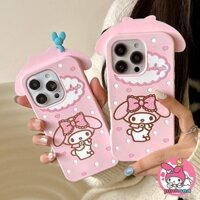 Ốp Điện Thoại Giai Điệu 3D Nơ Tương Thích Cho iPhone 16 15 14 13 12 11 Pro Max 8 7 6 6s Plus SE 5 5s 4 4s Bé Gái Hoạt Hình Dễ Thương Silicon Mềm Chống Sốc Full Cover Vỏ Thời Trang