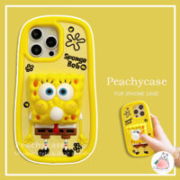 Ốp điện thoại giải nén 3D Pinch thổi bong bóng SpongeBob SquarePants tương thích cho iPhone 15 14 13 12 Pro Max Vỏ silicon mềm chống rơi