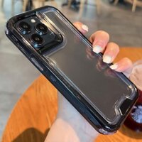 Ốp Điện Thoại Giáp Chống Sốc Cho iPhone 15 14 13 12 11 Pro Max 15 Plus 13 Mini X XR XS Max 7 8 Plus 3 TRONG 1 Vỏ Silicon Cứng Acrylic Trong Suốt