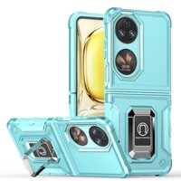 Ốp Điện Thoại Giáp Chống Sốc Cho Huawei P50 Pocket Silicon Mềm + PC Cứng Vòng Kim Loại Đứng Ốp Lưng