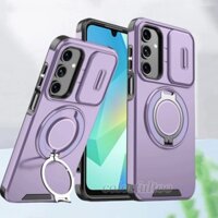Ốp Điện Thoại Giáp Chống Sốc Cho Samsung Galaxy A56 A36 A26 A06 A16 LTE A15 A25 A35 A55 4G 5G Vỏ Trượt Vòng Từ Tính Giá Đỡ Ốp Lưng PC Cứng Ốp Bảo Vệ Camera