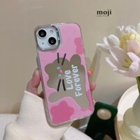 Ốp điện thoại gương Cute cat love forever pink star