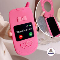 Ốp Điện Thoại Gương Lật Nơ Dễ Thương Cho IPhone 11 15 16 Pro Max 12 14 13 Promax Bảo Vệ Màn Hình Chống Rơi Silicon Mềm Ốp lưng