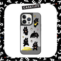 Ốp điện thoại gương trang điểm hình thỏ đen dễ thương CASETiFY cho Iphone 15 16 Pro Max / Iphone 14 Pro Max / Iphone 13 Pro Max / Iphone 12 Pro Max Iphone 11