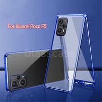 Ốp Điện Thoại Hai Mặt Kính Viền Kim Loại Từ Tính Bảo Vệ 360 Độ Cho Xiaomi Poco F5 F 5 PocoF5 5G 2023° Ốp Điện Thoại Nhựa Cứng Bảo Vệ Cho Iphone