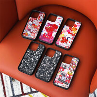 Ốp Điện Thoại Hello Kitty Wildflower Cho iPhone 16 Pro Max 12 13 14 15 Pro Max 15 14 16 Plus Vỏ WF Chất Lượng Cao Tích Hợp Flannel Silicone Chống Rơi Ốp Lưng Chống Sốc