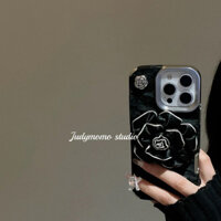Ốp điện thoại Hepburn Black Camellia tương thích với iPhone 16 Pro Max/15/14/13/12