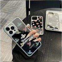 Ốp điện thoại hình con bướm anh đào mạ cao cấp cho iPhone15 14 13 12 Pro Max Vỏ bảo vệ camera chống sốc Vỏ lưng cứng mờ chống trượt