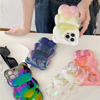 Ốp điện thoại hình gấu Laser dễ thương cho16promax Iphone 15promax 14 14 Pro 14 Pro Max 11 12 promax 13 Pro Max Ốp điện thoại mềm