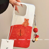 Ốp điện thoại hình gấu graffiti dễ thương tương thích với iPhone 16 Pro Max/15/14/13/12